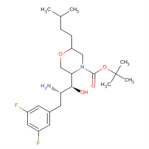 883441-11-0  4-Morpholinecarboxylic acid,5-[(1S,2S)-2-amino-3-(3,5-difluorophenyl)-1-hydroxypropyl]-2-(3-methylbutyl)-, 1,1-dimethylethyl ester, (2S,5R)-