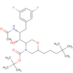883441-15-4  4-Morpholinecarboxylic acid,5-[(1R,2R)-2-(acetylamino)-3-(3,5-difluorophenyl)-1-hydroxypropyl]-2-(4,4-dimethylpentyl)-, 1,1-dimethylethyl ester, (2S,5S)-