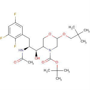 883441-26-7  4-Morpholinecarboxylic acid,5-[(1S,2S)-2-(acetylamino)-1-hydroxy-3-(2,3,5-trifluorophenyl)propyl]-2-(2,2-dimethylpropoxy)-, 1,1-dimethylethyl ester, (2R,5R)-