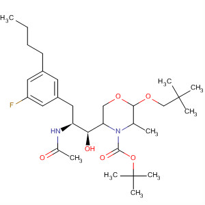 883441-36-9  4-Morpholinecarboxylic acid,5-[(1S,2S)-2-(acetylamino)-3-(3-butyl-5-fluorophenyl)-1-hydroxypropyl]-2-(2,2-dimethylpropoxy)-3-methyl-, 1,1-dimethylethyl ester, (2R,3S,5R)-