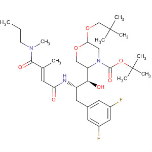883442-17-9  4-Morpholinecarboxylic acid,5-[(1S,2S)-3-(3,5-difluorophenyl)-1-hydroxy-2-[[(2E)-3-methyl-4-(methylpropylamino)-1,4-dioxo-2-butenyl]amino]propyl]-2-(2,2-dimethylpropoxy)-, 1,1-dimethylethyl ester, (2R,5R)-