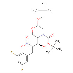 883442-68-0  4-Morpholinecarboxylic acid,5-[(1R,2S)-3-(3,5-difluorophenyl)-1-hydroxy-2-nitropropyl]-2-(2,2-dimethylpropoxy)-, 1,1-dimethylethyl ester, (2R,5R)-