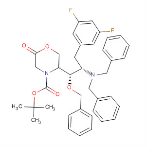 883442-71-5  4-Morpholinecarboxylic acid,5-[(1S,2S)-2-[bis(phenylmethyl)amino]-3-(3,5-difluorophenyl)-1-(phenylmethoxy)propyl]-2-oxo-, 1,1-dimethylethyl ester, (5R)-