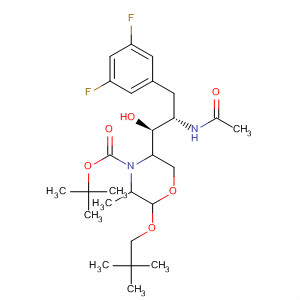 883442-74-8  4-Morpholinecarboxylic acid,5-[(1S,2S)-2-(acetylamino)-3-(3,5-difluorophenyl)-1-hydroxypropyl]-2-(2,2-dimethylpropoxy)-3-methyl-, 1,1-dimethylethyl ester, (2R,3S,5R)-