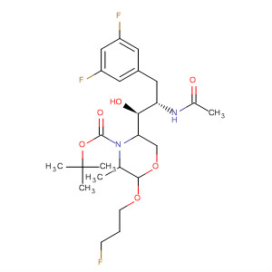 883442-87-3  4-Morpholinecarboxylic acid,5-[(1S,2S)-2-(acetylamino)-3-(3,5-difluorophenyl)-1-hydroxypropyl]-2-(3-fluoropropoxy)-3-methyl-, 1,1-dimethylethyl ester, (2R,3S,5R)-
