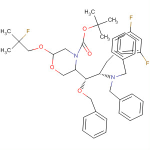 883443-08-1  4-Morpholinecarboxylic acid,5-[(1S,2S)-2-[bis(phenylmethyl)amino]-3-(3,5-difluorophenyl)-1-(phenylmethoxy)propyl]-2-(2-fluoro-2-methylpropoxy)-, 1,1-dimethylethyl ester,(2S,5R)-