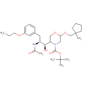 883443-23-0  4-Morpholinecarboxylic acid,5-[(1S,2S)-2-(acetylamino)-1-hydroxy-3-(3-propoxyphenyl)propyl]-2-[(1-methylcyclopentyl)methoxy]-, 1,1-dimethylethyl ester, (2R,5R)-