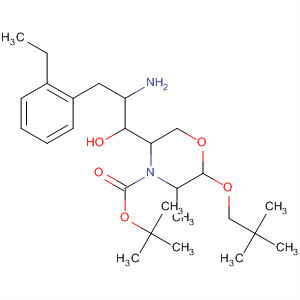 883443-30-9  4-Morpholinecarboxylic acid,5-[2-amino-3-(2-ethylphenyl)-1-hydroxypropyl]-2-(2,2-dimethylpropoxy)-3-methyl-, 1,1-dimethylethyl ester, (2R,3S,5R)-