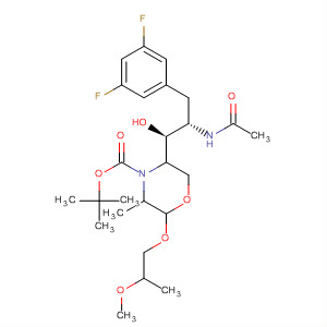 883443-91-2  4-Morpholinecarboxylic acid,5-[(1S,2S)-2-(acetylamino)-3-(3,5-difluorophenyl)-1-hydroxypropyl]-2-(2-methoxypropoxy)-3-methyl-, 1,1-dimethylethyl ester, (2R,3S,5R)-