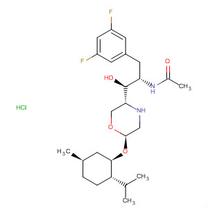 883445-78-1  Acetamide,N-[(1S,2S)-1-[(3,5-difluorophenyl)methyl]-2-hydroxy-2-[(3R,6R)-6-[[(1R,2S,5R)-5-methyl-2-(1-methylethyl)cyclohexyl]oxy]-3-morpholinyl]ethyl]-,monohydrochloride
