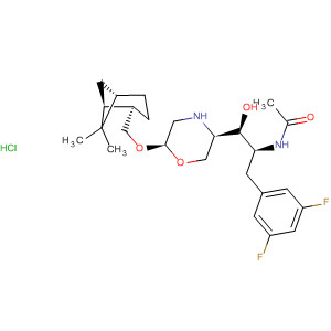 883445-79-2  Acetamide,N-[(1S,2S)-1-[(3,5-difluorophenyl)methyl]-2-[(3R,6R)-6-[[(1S,2R,5S)-6,6-dimethylbicyclo[3.1.1]hept-2-yl]methoxy]-3-morpholinyl]-2-hydroxyethyl]-, monohydrochloride