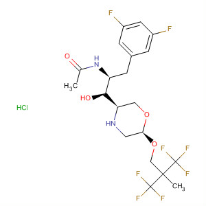 883445-96-3  Acetamide,N-[(1S,2S)-1-[(3,5-difluorophenyl)methyl]-2-hydroxy-2-[(3R,6R)-6-[3,3,3-trifluoro-2-methyl-2-(trifluoromethyl)propoxy]-3-morpholinyl]ethyl]-,monohydrochloride