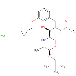 883448-08-6  Acetamide,N-[(1S,2S)-1-[[3-(cyclopropylmethoxy)phenyl]methyl]-2-[(3R,5S,6R)-6-(2,2-dimethylpropoxy)-5-methyl-3-morpholinyl]-2-hydroxyethyl]-,monohydrochloride