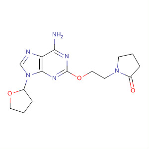 883727-93-3  2-Pyrrolidinone,1-[2-[[6-amino-9-(tetrahydro-2-furanyl)-9H-purin-2-yl]oxy]ethyl]-