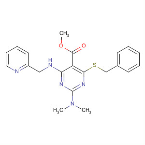 883869-70-3  5-Pyrimidinecarboxylic acid,2-(dimethylamino)-4-[(phenylmethyl)thio]-6-[(2-pyridinylmethyl)amino]-,methyl ester