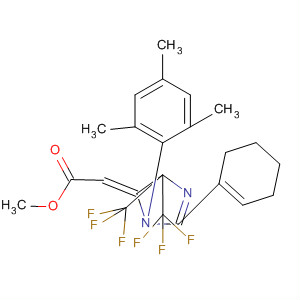 88388-17-4  Acetic acid,[3,5-dihydro-2-phenyl-5,5-bis(trifluoromethyl)-3-(2,4,6-trimethylphenyl)-4H-imidazol-4-ylidene]-, methyl ester, (Z)-