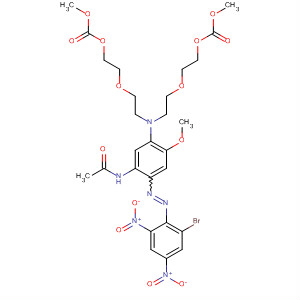 88183-53-3  2,5,11,14-Tetraoxa-8-azapentadecanedioic acid,8-[5-(acetylamino)-4-[(2-bromo-4,6-dinitrophenyl)azo]-2-methoxyphenyl]-, dimethyl ester