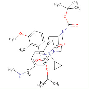 881849-02-1  3,9-Diazabicyclo[3.3.1]non-6-ene-3,9-dicarboxylic acid,6-[[cyclopropyl[(3-methoxy-2-methylphenyl)methyl]amino]carbonyl]-7-[4-[(methylamino)methyl]phenyl]-, bis(1,1-dimethylethyl) ester