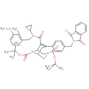881849-05-4  3,9-Diazabicyclo[3.3.1]non-6-ene-3,9-dicarboxylic acid,6-[[cyclopropyl[(3-methoxy-2-methylphenyl)methyl]amino]carbonyl]-7-[4-[(1,3-dihydro-1,3-dioxo-2H-isoindol-2-yl)methyl]phenyl]-,bis(1,1-dimethylethyl) ester