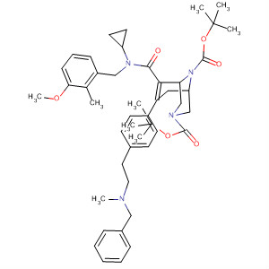 881849-12-3  3,9-Diazabicyclo[3.3.1]non-6-ene-3,9-dicarboxylic acid,6-[[cyclopropyl[(3-methoxy-2-methylphenyl)methyl]amino]carbonyl]-7-[4-[2-[methyl(phenylmethyl)amino]ethyl]phenyl]-, bis(1,1-dimethylethyl) ester