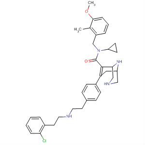 881849-37-2  3,9-Diazabicyclo[3.3.1]non-6-ene-6-carboxamide,7-[4-[2-[[(2-chlorophenyl)methyl]methylamino]ethyl]phenyl]-N-cyclopropyl-N-[(3-methoxy-2-methylphenyl)methyl]-