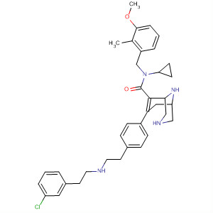 881849-44-1  3,9-Diazabicyclo[3.3.1]non-6-ene-6-carboxamide,7-[4-[2-[[(3-chlorophenyl)methyl]methylamino]ethyl]phenyl]-N-cyclopropyl-N-[(3-methoxy-2-methylphenyl)methyl]-