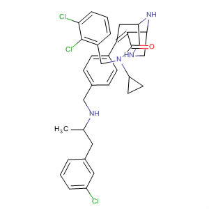 881849-49-6  3,9-Diazabicyclo[3.3.1]non-6-ene-6-carboxamide,7-[4-[[[(3-chlorophenyl)methyl]ethylamino]methyl]phenyl]-N-cyclopropyl-N-[(2,3-dichlorophenyl)methyl]-