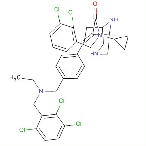 881849-54-3  3,9-Diazabicyclo[3.3.1]non-6-ene-6-carboxamide,N-cyclopropyl-N-[(2,3-dichlorophenyl)methyl]-7-[4-[[ethyl[(2,3,6-trichlorophenyl)methyl]amino]methyl]phenyl]-