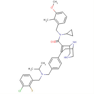 881849-68-9  3,9-Diazabicyclo[3.3.1]non-6-ene-6-carboxamide,7-[4-[[[(3-chloro-2-fluorophenyl)methyl](1-methylethyl)amino]methyl]phenyl]-N-cyclopropyl-N-[(3-methoxy-2-methylphenyl)methyl]-