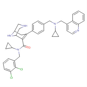 881849-75-8  3,9-Diazabicyclo[3.3.1]non-6-ene-6-carboxamide,N-cyclopropyl-7-[4-[[cyclopropyl(4-quinolinylmethyl)amino]methyl]phenyl]-N-[(2,3-dichlorophenyl)methyl]-
