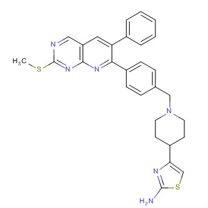 882047-66-7  2-Thiazolamine,4-[1-[[4-[2-(methylthio)-6-phenylpyrido[2,3-d]pyrimidin-7-yl]phenyl]methyl]-4-piperidinyl]-