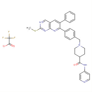 882048-06-8  4-Piperidinecarboxamide,1-[[4-[2-(methylthio)-6-phenylpyrido[2,3-d]pyrimidin-7-yl]phenyl]methyl]-N-4-pyridinyl-, trifluoroacetate
