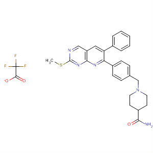 882048-13-7  4-Piperidinecarboxamide,1-[[4-[2-(methylthio)-6-phenylpyrido[2,3-d]pyrimidin-7-yl]phenyl]methyl]-,trifluoroacetate