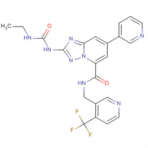 882520-78-7  [1,2,4]Triazolo[1,5-a]pyridine-5-carboxamide,2-[[(ethylamino)carbonyl]amino]-7-(3-pyridinyl)-N-[[4-(trifluoromethyl)-3-pyridinyl]methyl]-
