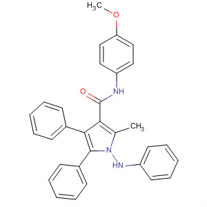 88267-43-0  1H-Pyrrole-3-carboxamide,N-(4-methoxyphenyl)-2-methyl-4,5-diphenyl-1-(phenylamino)-