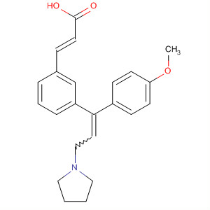 87849-50-1  2-Propenoic acid,3-[3-[1-(4-methoxyphenyl)-3-(1-pyrrolidinyl)-1-propenyl]phenyl]-, (E,Z)-