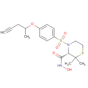 878807-70-6  3-Thiomorpholinecarboxamide,N-hydroxy-2,2-dimethyl-4-[[4-(4-pentynyloxy)phenyl]sulfonyl]-, (3S)-