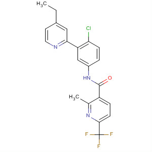 879085-79-7  3-Pyridinecarboxamide,N-[4-chloro-3-(4-ethyl-2-pyridinyl)phenyl]-2-methyl-6-(trifluoromethyl)-