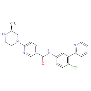 879085-82-2  3-Pyridinecarboxamide,N-[4-chloro-3-(2-pyridinyl)phenyl]-6-[(3S)-3-methyl-1-piperazinyl]-