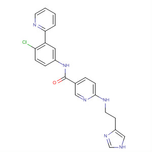 879086-44-9  3-Pyridinecarboxamide,N-[4-chloro-3-(2-pyridinyl)phenyl]-6-[[2-(1H-imidazol-4-yl)ethyl]amino]-