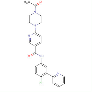 879086-45-0  3-Pyridinecarboxamide,6-(4-acetyl-1-piperazinyl)-N-[4-chloro-3-(2-pyridinyl)phenyl]-