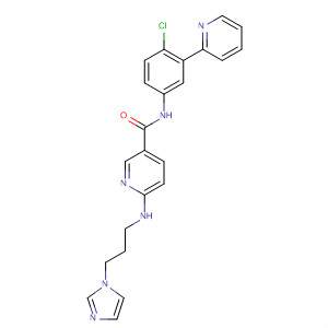 879086-46-1  3-Pyridinecarboxamide,N-[4-chloro-3-(2-pyridinyl)phenyl]-6-[[3-(1H-imidazol-1-yl)propyl]amino]-