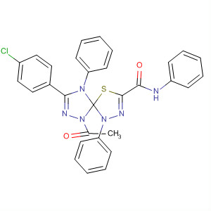 879325-83-4  4-Thia-1,2,6,7,9-pentaazaspiro[4.4]nona-2,7-diene-3-carboxamide,6-acetyl-8-(4-chlorophenyl)-N,1,9-triphenyl-