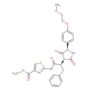 879502-16-6  4-Thiazolecarboxylic acid,2-[[(2S)-2-[(4R)-4-[4-(2-methoxyethoxy)phenyl]-2,5-dioxo-1-imidazolidinyl]-1-oxo-3-phenylpropyl]amino]-, methyl ester