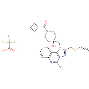 879508-23-3  4-Piperidinol,4-[[4-amino-2-(ethoxymethyl)-1H-imidazo[4,5-c]quinolin-1-yl]methyl]-1-(cyclobutylcarbonyl)-, trifluoroacetate (salt)