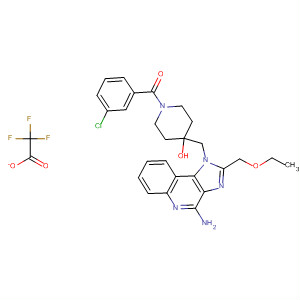 879508-33-5  4-Piperidinol,4-[[4-amino-2-(ethoxymethyl)-1H-imidazo[4,5-c]quinolin-1-yl]methyl]-1-(3-chlorobenzoyl)-, trifluoroacetate (salt)