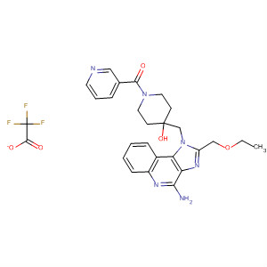 879508-35-7  4-Piperidinol,4-[[4-amino-2-(ethoxymethyl)-1H-imidazo[4,5-c]quinolin-1-yl]methyl]-1-(3-pyridinylcarbonyl)-, trifluoroacetate (salt)