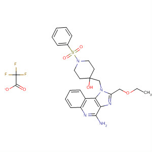 879508-46-0  4-Piperidinol,4-[[4-amino-2-(ethoxymethyl)-1H-imidazo[4,5-c]quinolin-1-yl]methyl]-1-(phenylsulfonyl)-, trifluoroacetate (salt)