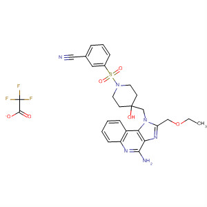 879508-58-4  4-Piperidinol,4-[[4-amino-2-(ethoxymethyl)-1H-imidazo[4,5-c]quinolin-1-yl]methyl]-1-[(3-cyanophenyl)sulfonyl]-, trifluoroacetate (salt)