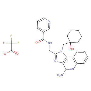 879510-16-4  3-Pyridinecarboxamide,N-[[4-amino-1-[(1-hydroxycyclohexyl)methyl]-1H-imidazo[4,5-c]quinolin-2-yl]methyl]-, trifluoroacetate (salt)